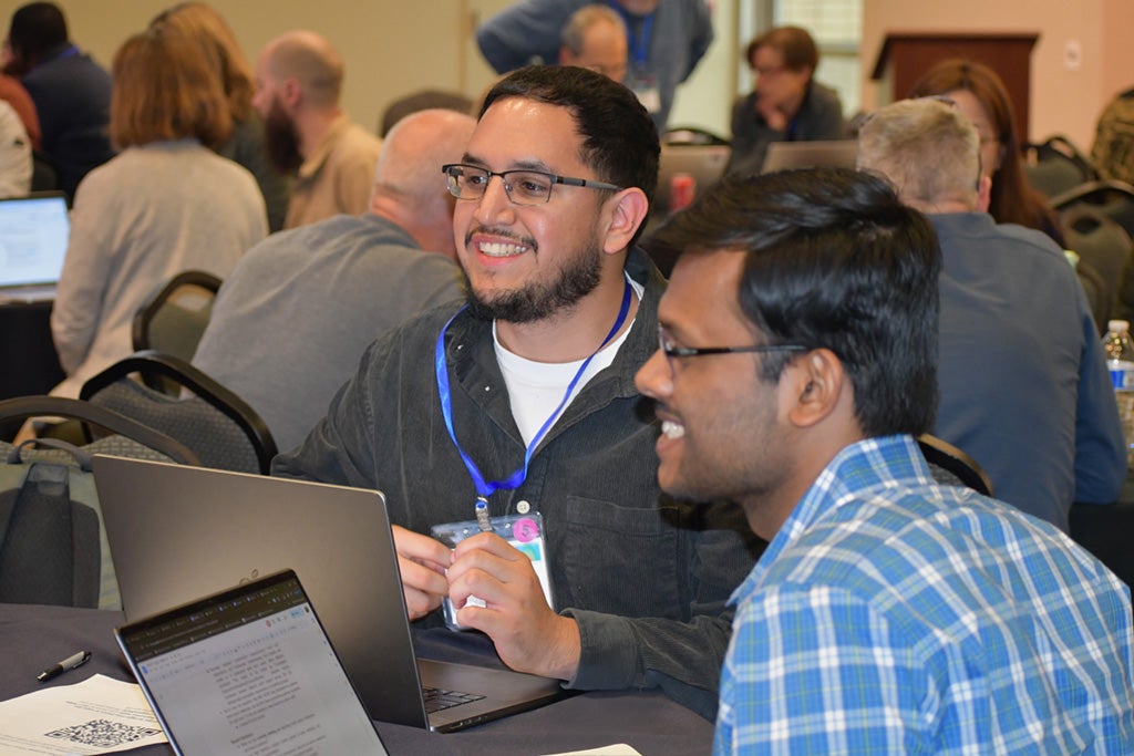Workshop participants collaborating
